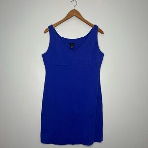New York & Company Shift Solid Royal Blue Dress Z
